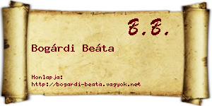 Bogárdi Beáta névjegykártya